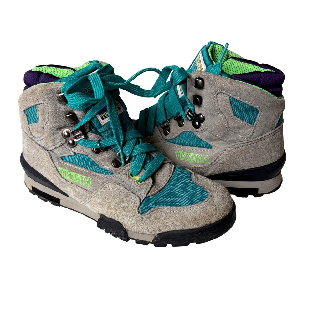 VTG TECNICA Trekking Hiking Boots Womens 7 Gray‎ Suede Retro 90s Gorpcore Trail - Picture 12 of 12